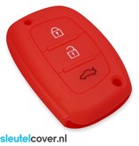 Autosleutel Hoesje geschikt voor Hyundai - SleutelCover - Silicone Autosleutel Cover - Sleutelhoesje Rood