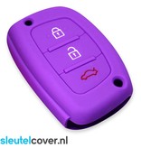 Autosleutel Hoesje geschikt voor Hyundai - SleutelCover - Silicone Autosleutel Cover - Sleutelhoesje Paars