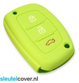 Autosleutel Hoesje geschikt voor Hyundai - SleutelCover - Silicone Autosleutel Cover - Sleutelhoesje Lime groen