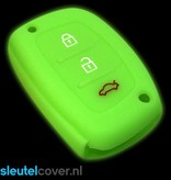 Autosleutel Hoesje geschikt voor Hyundai - SleutelCover - Silicone Autosleutel Cover - Sleutelhoesje Glow in the dark / Lichtgevend