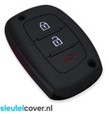 Autosleutel Hoesje geschikt voor Hyundai - SleutelCover - Silicone Autosleutel Cover - Sleutelhoesje Zwart