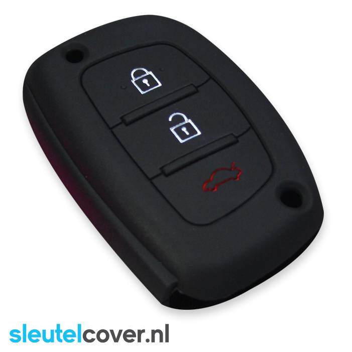 Autosleutel Hoesje geschikt voor Hyundai - SleutelCover - Silicone Autosleutel Cover - Sleutelhoesje Zwart