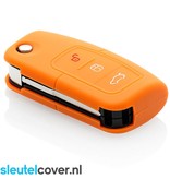 Autosleutel Hoesje geschikt voor Ford - SleutelCover - Silicone Autosleutel Cover - Sleutelhoesje Oranje