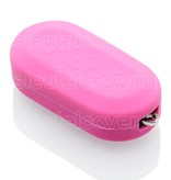 Autosleutel Hoesje geschikt voor Fiat - SleutelCover - Silicone Autosleutel Cover - Sleutelhoesje Roze