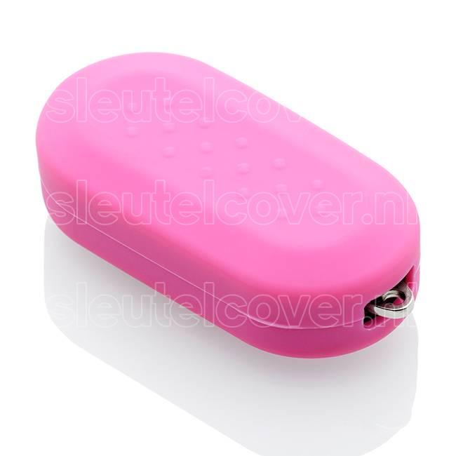 Autosleutel Hoesje geschikt voor Fiat - SleutelCover - Silicone Autosleutel Cover - Sleutelhoesje Roze