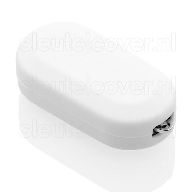 Autosleutel Hoesje geschikt voor Fiat - SleutelCover - Silicone Autosleutel Cover - Sleutelhoesje Wit