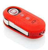 Autosleutel Hoesje geschikt voor Fiat - SleutelCover - Silicone Autosleutel Cover - Sleutelhoesje Rood