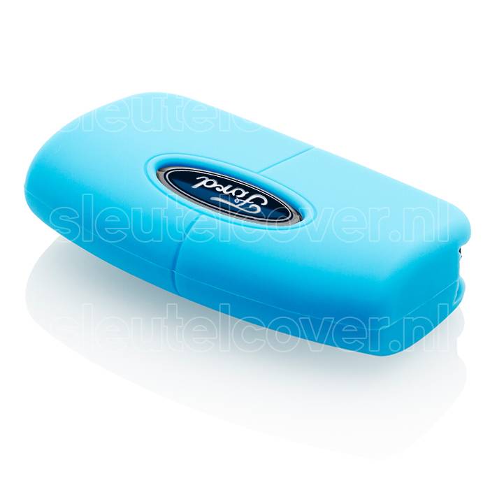 Autosleutel Hoesje geschikt voor Ford - SleutelCover - Silicone Autosleutel Cover - Sleutelhoesje Lichtblauw