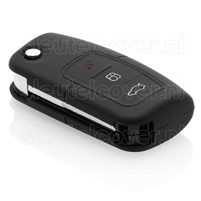 Autosleutel Hoesje geschikt voor Ford - SleutelCover - Silicone Autosleutel Cover - Sleutelhoesje Zwart