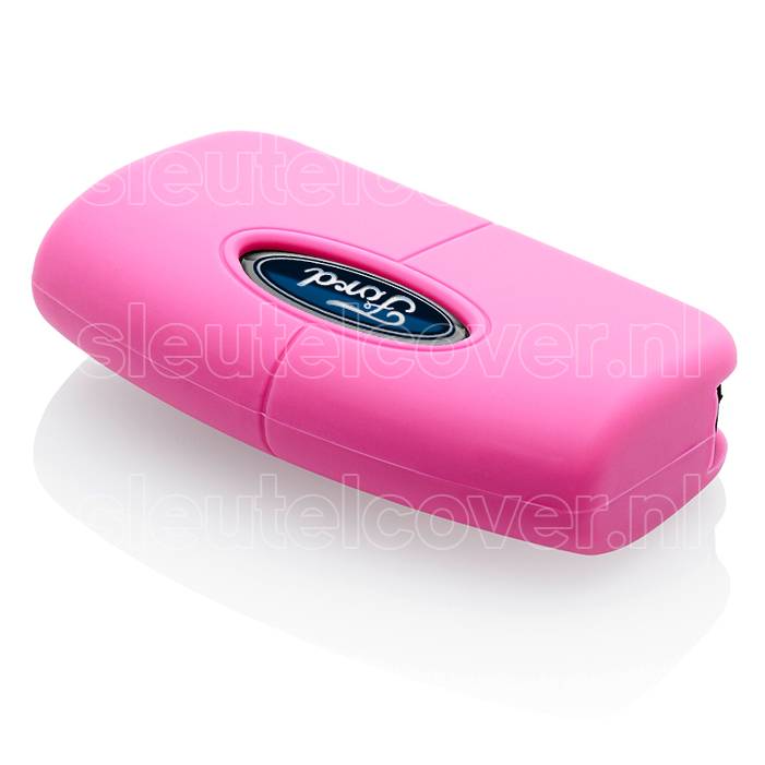 Autosleutel Hoesje geschikt voor Ford - SleutelCover - Silicone Autosleutel Cover - Sleutelhoesje Roze