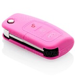 Autosleutel Hoesje geschikt voor Ford - SleutelCover - Silicone Autosleutel Cover - Sleutelhoesje Roze