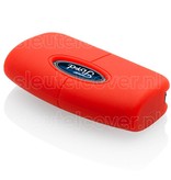 Autosleutel Hoesje geschikt voor Ford - SleutelCover - Silicone Autosleutel Cover - Sleutelhoesje Rood