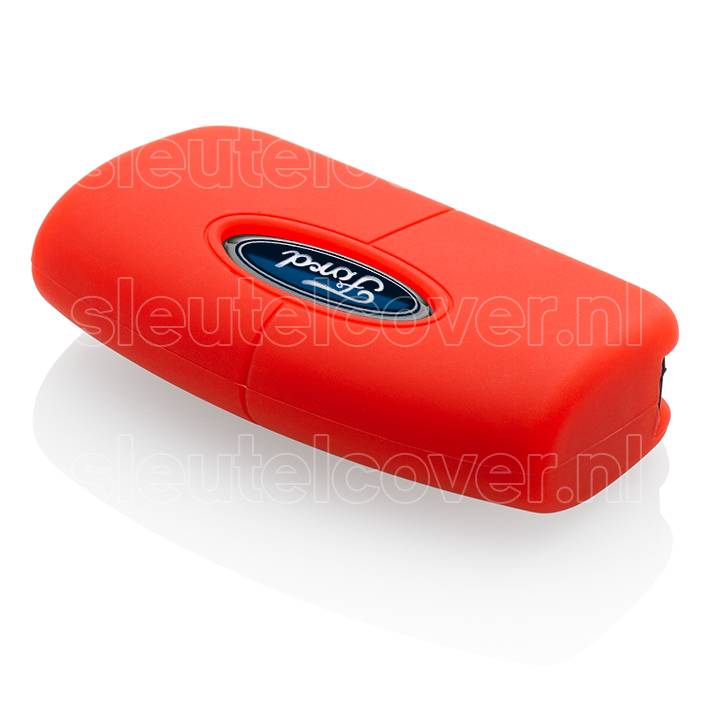 Autosleutel Hoesje geschikt voor Ford - SleutelCover - Silicone Autosleutel Cover - Sleutelhoesje Rood