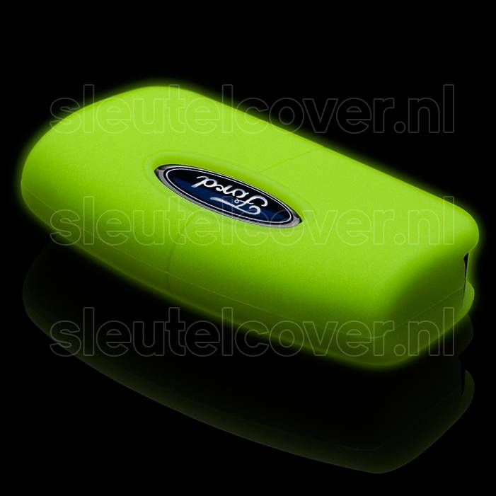 Autosleutel Hoesje geschikt voor Ford - SleutelCover - Silicone Autosleutel Cover - Sleutelhoesje Glow in the dark / Lichtgevend