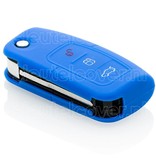 Autosleutel Hoesje geschikt voor Ford - SleutelCover - Silicone Autosleutel Cover - Sleutelhoesje Blauw