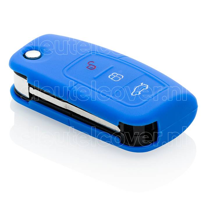 Autosleutel Hoesje geschikt voor Ford - SleutelCover - Silicone Autosleutel Cover - Sleutelhoesje Blauw