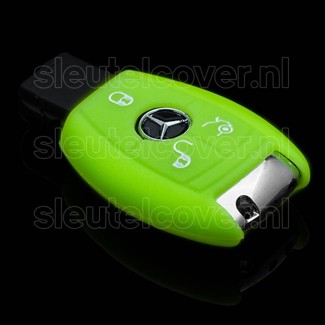 Autosleutel Hoesje geschikt voor Mercedes - SleutelCover - Silicone Autosleutel Cover - Sleutelhoesje Glow in the dark / Lichtgevend