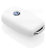 Autosleutel Hoesje geschikt voor Volkswagen / VW - SleutelCover - Silicone Autosleutel Cover - Sleutelhoesje Wit