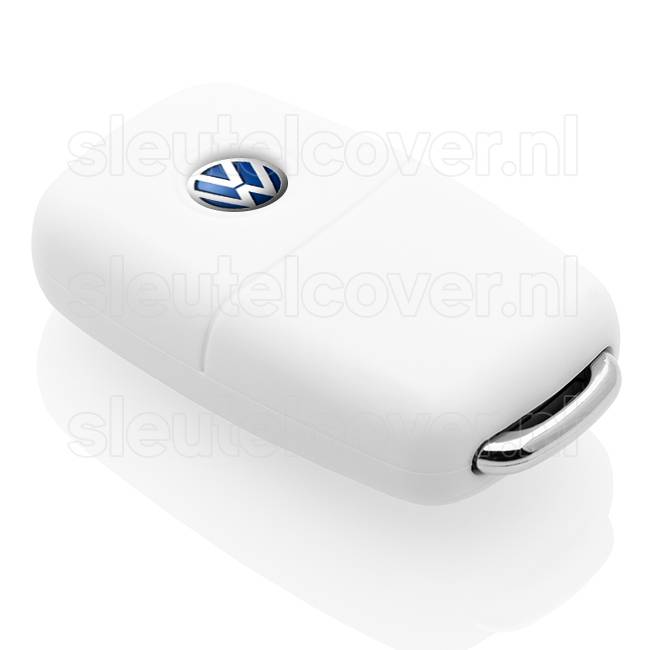 Autosleutel Hoesje geschikt voor Volkswagen / VW - SleutelCover - Silicone Autosleutel Cover - Sleutelhoesje Wit