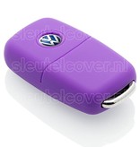 Autosleutel Hoesje geschikt voor Volkswagen / VW - SleutelCover - Silicone Autosleutel Cover - Sleutelhoesje Paars