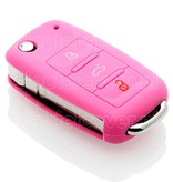 Autosleutel Hoesje geschikt voor Volkswagen / VW - SleutelCover - Silicone Autosleutel Cover - Sleutelhoesje Roze