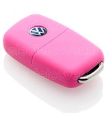 Autosleutel Hoesje geschikt voor Volkswagen / VW - SleutelCover - Silicone Autosleutel Cover - Sleutelhoesje Roze