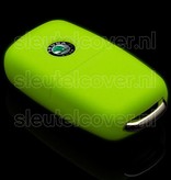 Autosleutel Hoesje geschikt voor Skoda - SleutelCover - Silicone Autosleutel Cover - Sleutelhoesje Glow in the dark / Lichtgevend