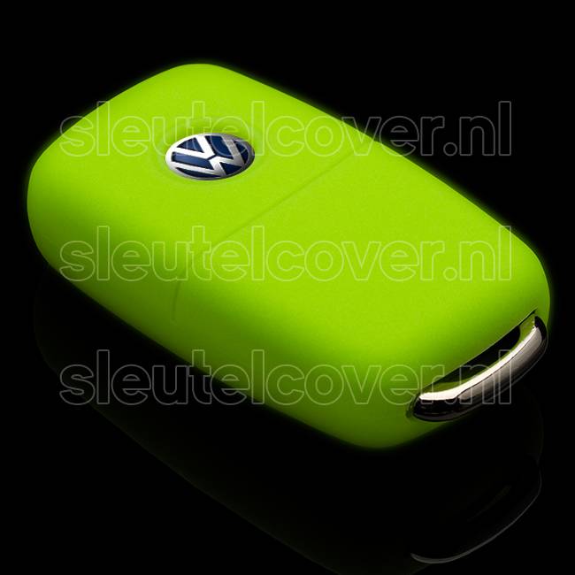 Autosleutel Hoesje geschikt voor Volkswagen / VW - SleutelCover - Silicone Autosleutel Cover - Sleutelhoesje Glow in the dark / Lichtgevend