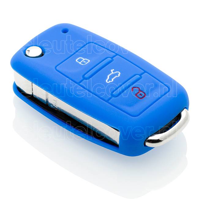 Autosleutel Hoesje geschikt voor Volkswagen / VW - SleutelCover - Silicone Autosleutel Cover - Sleutelhoesje Blauw