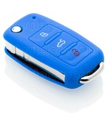 Autosleutel Hoesje geschikt voor Seat - SleutelCover - Silicone Autosleutel Cover - Sleutelhoesje Blauw