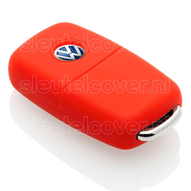 Autosleutel Hoesje geschikt voor Volkswagen / VW - SleutelCover - Silicone Autosleutel Cover - Sleutelhoesje Rood