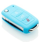 Autosleutel Hoesje geschikt voor Volkswagen / VW - SleutelCover - Silicone Autosleutel Cover - Sleutelhoesje Lichtblauw