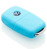 Autosleutel Hoesje geschikt voor Volkswagen / VW - SleutelCover - Silicone Autosleutel Cover - Sleutelhoesje Lichtblauw