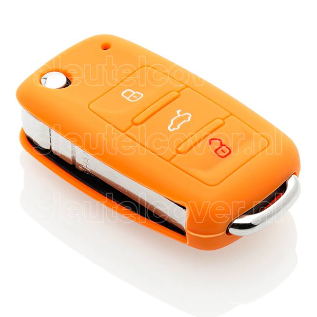 Autosleutel Hoesje geschikt voor Seat - SleutelCover - Silicone Autosleutel Cover - Sleutelhoesje Oranje