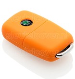 Autosleutel Hoesje geschikt voor Skoda - SleutelCover - Silicone Autosleutel Cover - Sleutelhoesje Oranje