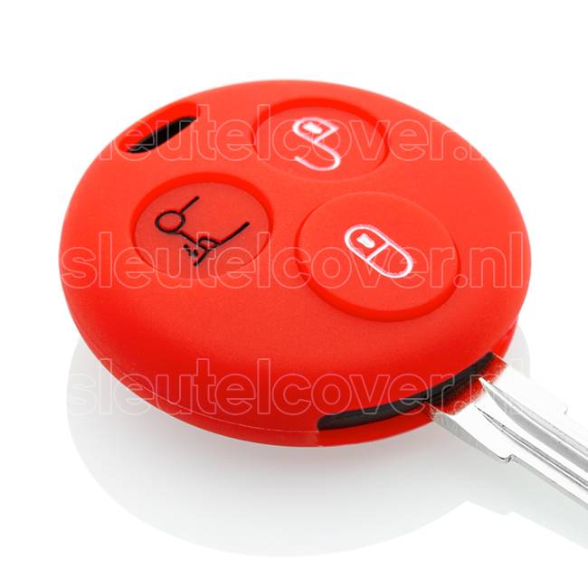 Autosleutel Hoesje geschikt voor Smart - SleutelCover - Silicone Autosleutel Cover - Sleutelhoesje Rood