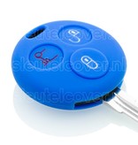 Autosleutel Hoesje geschikt voor Smart - SleutelCover - Silicone Autosleutel Cover - Sleutelhoesje Blauw