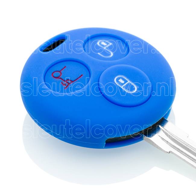 Autosleutel Hoesje geschikt voor Smart - SleutelCover - Silicone Autosleutel Cover - Sleutelhoesje Blauw