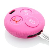 Autosleutel Hoesje geschikt voor Smart - SleutelCover - Silicone Autosleutel Cover - Sleutelhoesje Roze