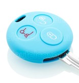 Autosleutel Hoesje geschikt voor Smart - SleutelCover - Silicone Autosleutel Cover - Sleutelhoesje Lichtblauw