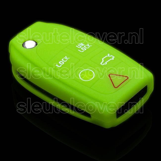 Autosleutel Hoesje geschikt voor Volvo - SleutelCover - Silicone Autosleutel Cover - Sleutelhoesje Glow in the dark / Lichtgevend