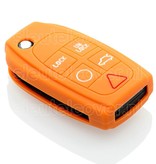 Autosleutel Hoesje geschikt voor Volvo - SleutelCover - Silicone Autosleutel Cover - Sleutelhoesje Oranje