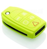 Autosleutel Hoesje geschikt voor Volvo - SleutelCover - Silicone Autosleutel Cover - Sleutelhoesje Lime groen