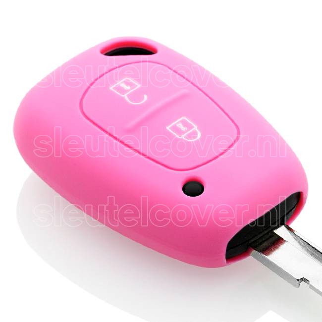 Autosleutel Hoesje geschikt voor Nissan - SleutelCover - Silicone Autosleutel Cover - Sleutelhoesje Roze