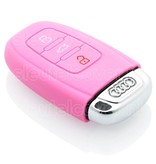 Autosleutel Hoesje geschikt voor Audi - SleutelCover - Silicone Autosleutel Cover - Sleutelhoesje Roze