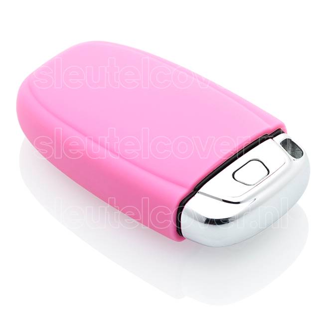 Autosleutel Hoesje geschikt voor Audi - SleutelCover - Silicone Autosleutel Cover - Sleutelhoesje Roze