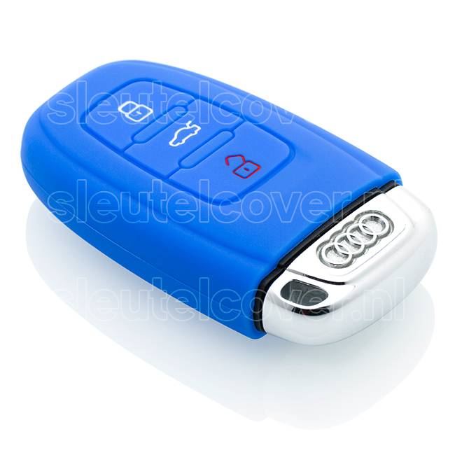 Autosleutel Hoesje geschikt voor Audi - SleutelCover - Silicone Autosleutel Cover - Sleutelhoesje Blauw