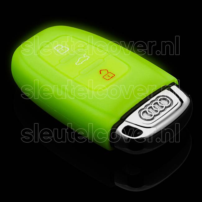 Autosleutel Hoesje geschikt voor Audi - SleutelCover - Silicone Autosleutel Cover - Sleutelhoesje Glow in the dark / Lichtgevend