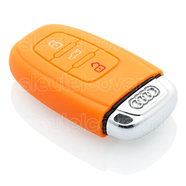 Autosleutel Hoesje geschikt voor Audi - SleutelCover - Silicone Autosleutel Cover - Sleutelhoesje Oranje