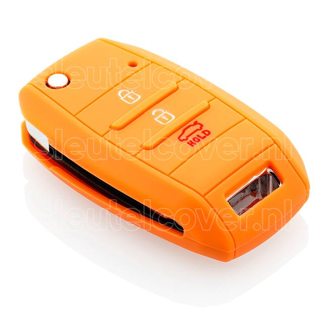 Autosleutel Hoesje geschikt voor Hyundai - SleutelCover - Silicone Autosleutel Cover - Sleutelhoesje Oranje